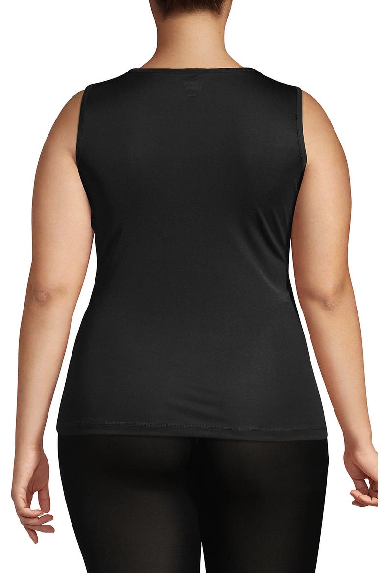 Petite Silk Interlock Thermal Long Underwear Base Layer Tank Top, Alternate, color, Black