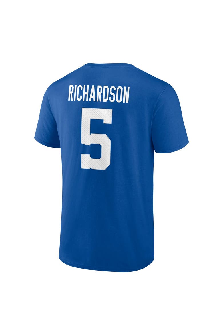 Men's Fanatics Branded Anthony Richardson Royal Indianapolis Colts 2023 NFL Draft First Round Pick Icon Name & Number T-Shirt, Alternate, color, Royal