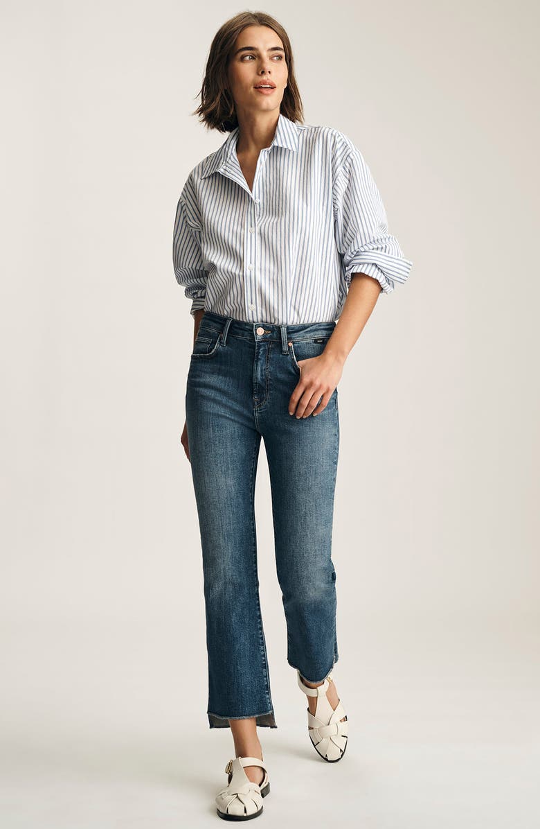 Mavi Jeans Anika Raw Hem Mid Rise Crop Flare Jeans, Alternate, color,