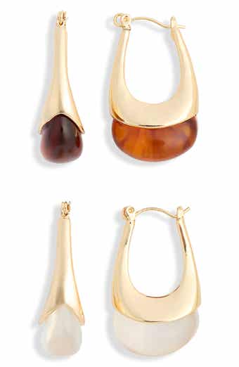 NATASHA 2-Pack Resin Hoop Earrings