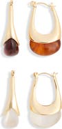 NATASHA 2-Pack Resin Hoop Earrings