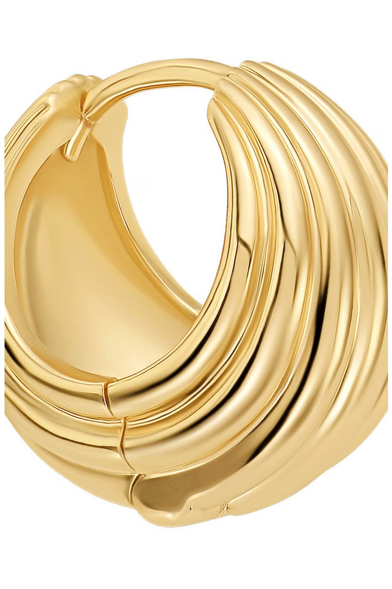 Dolce Sole Ribbed Dome Huggie Hoop Earrings, Alternate, color, GOLD