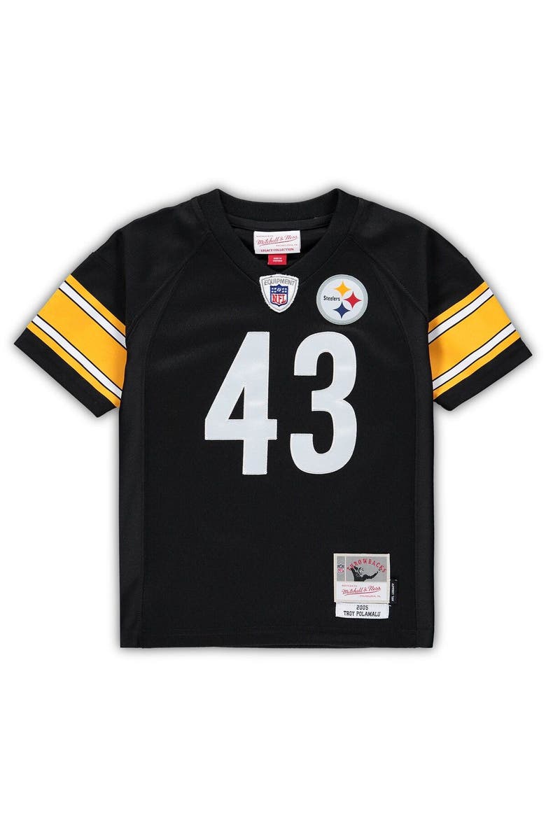 Mitchell & Ness Toddler Mitchell & Ness Troy Polamalu Black Pittsburgh Steelers 2005 Retired Legacy Jersey, Alternate, color, Black