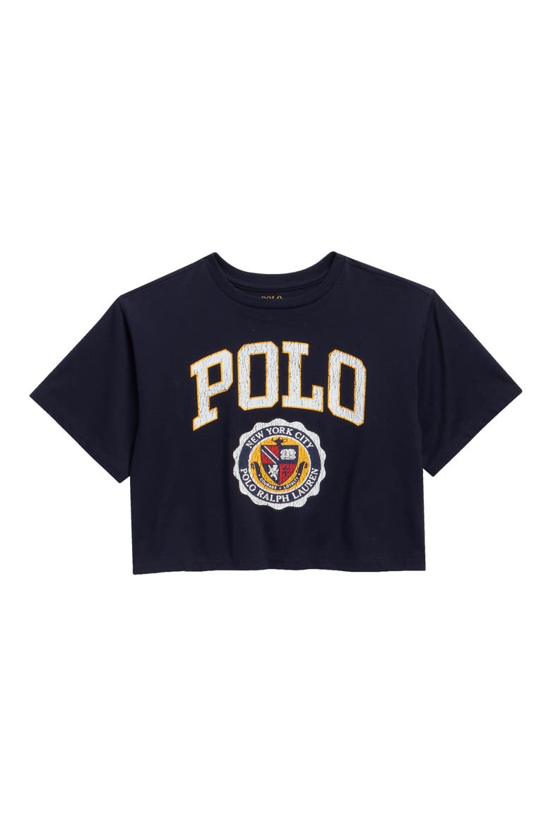 Kids' Logo Graphic T-Shirt, Main, color, NAVY