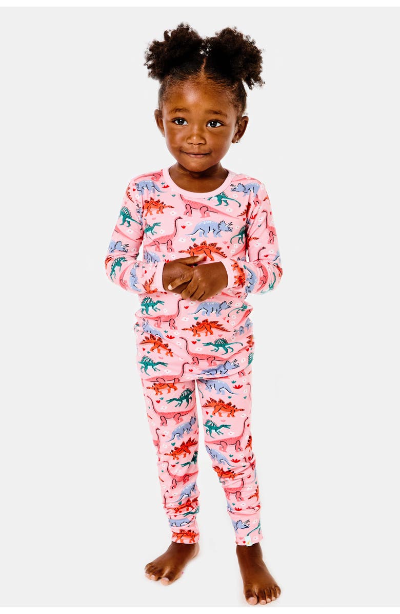 Clover Baby & Kids Long Sleeve Pajama Set - Dinosaur Garden, Main, color, Dinosaur Garden