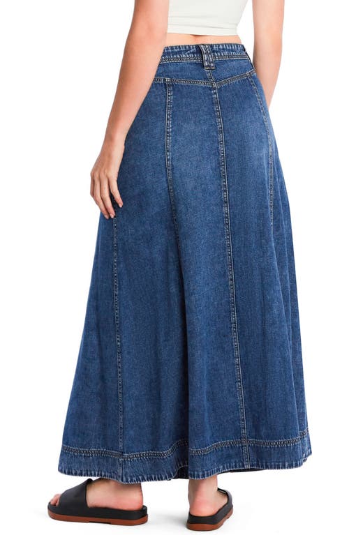 WASH LAB DENIM WASH LAB DENIM PANEL FRONT BUTTON DENIM MAXI SKIRT 