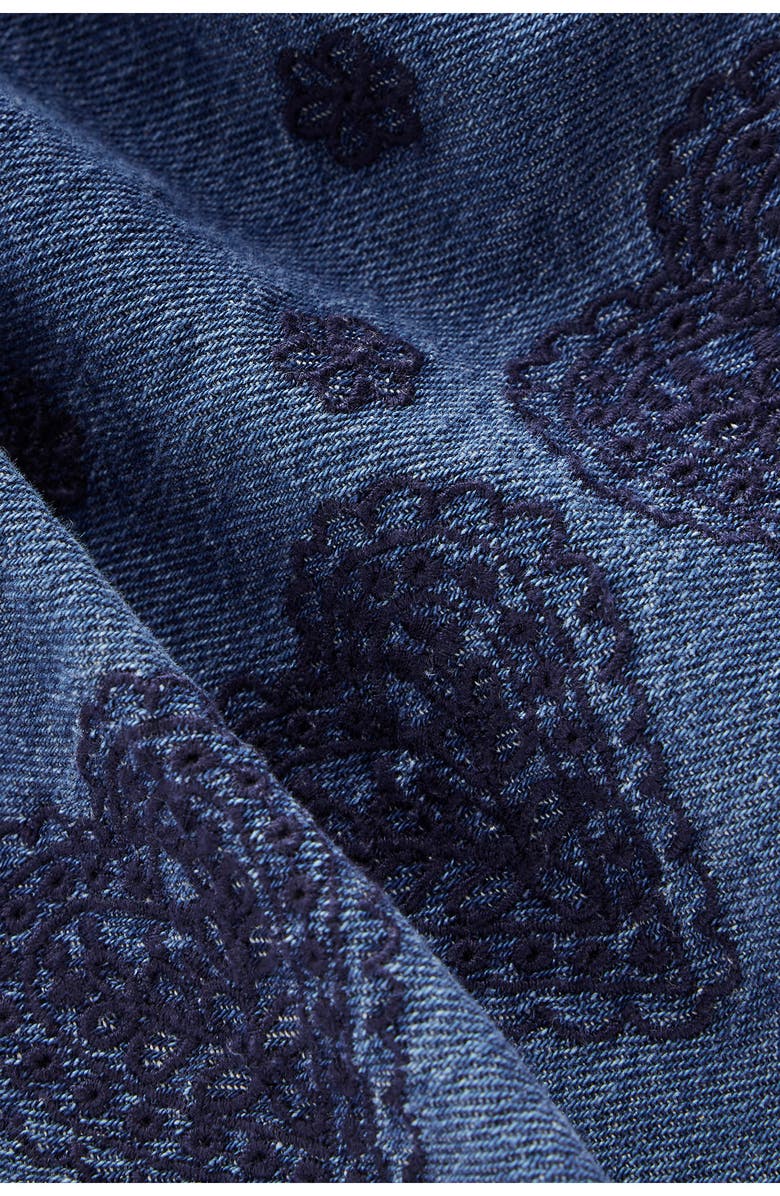 Mini Boden Kids' Embroidered Chambray Skirt, Alternate, color, Chambray