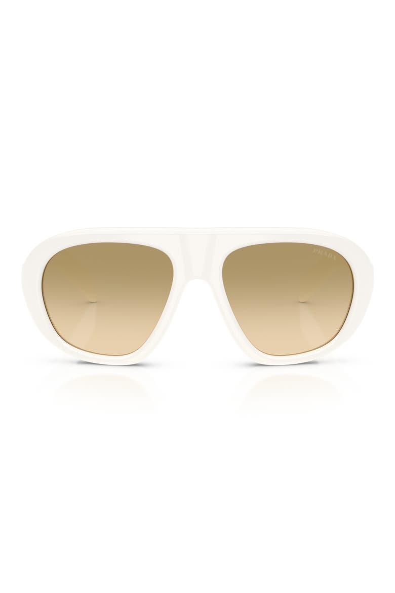 57mm Irregular Sunglasses, Main, color, TALC / YELLOW GRADIENT BROWN