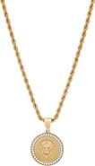 STEELTIME Men's 18k Gold Plated Lion Pendant Necklace