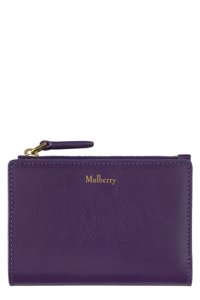 Continental Bifold Leather Zip Wallet, Main, color, AMETHYST