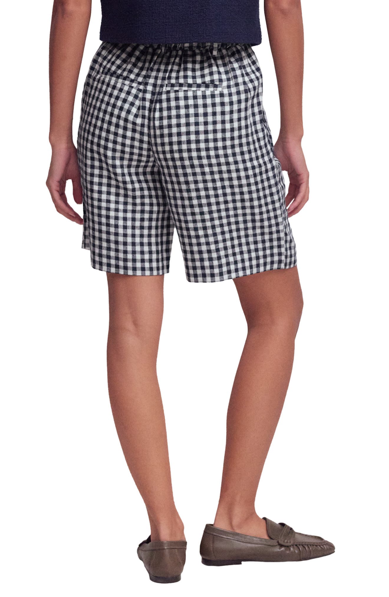 Kensington Gingham Linen Shorts - image 2