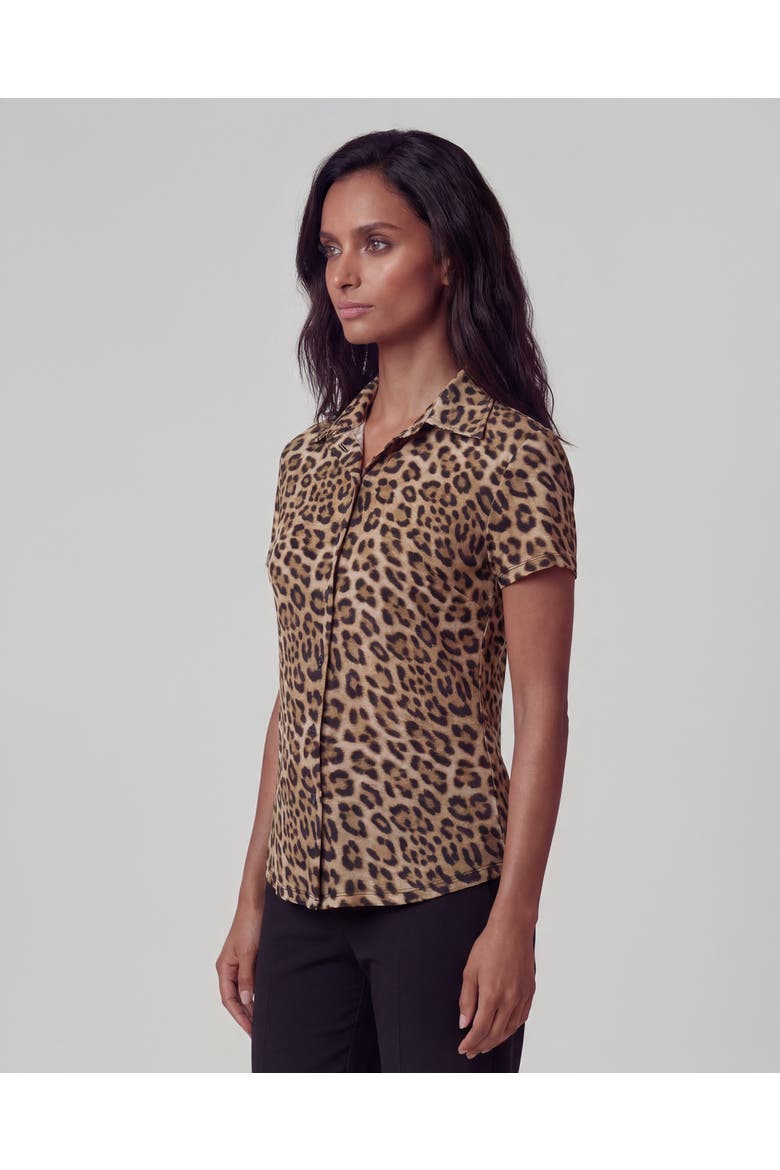Leopard Brown Womens Printed Shirt, Alternate, color, Leopard Brown