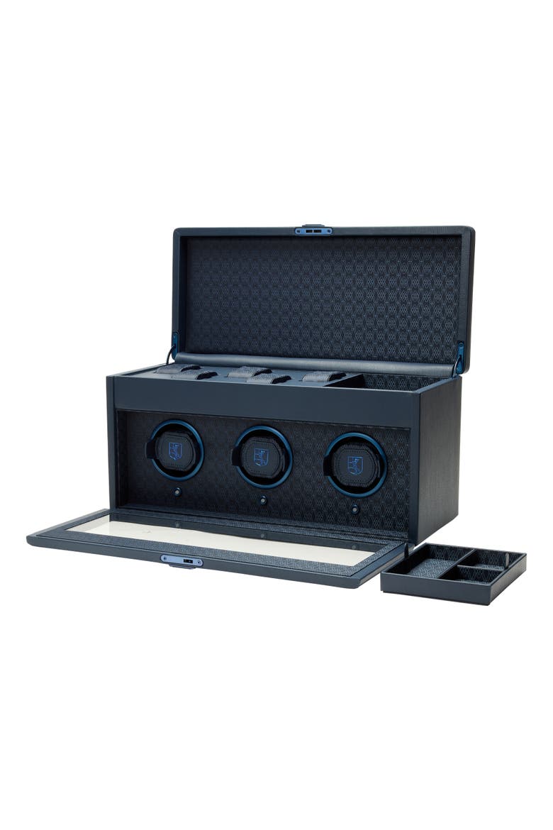 Earth Triple Watch Winder, Alternate, color, Midnight Blue
