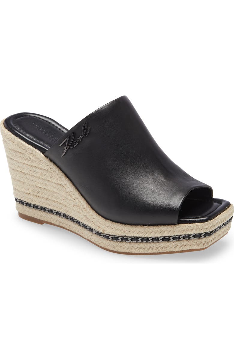 KARL LAGERFELD PARIS Espadrille Wedge Sandal, Main, color,