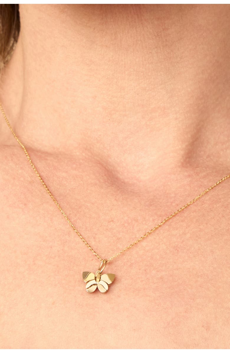 Oradina 14K Gold Mosaic Butterfly Pendant Charm, Alternate, color, Yellow Gold, Mother Of Pearl