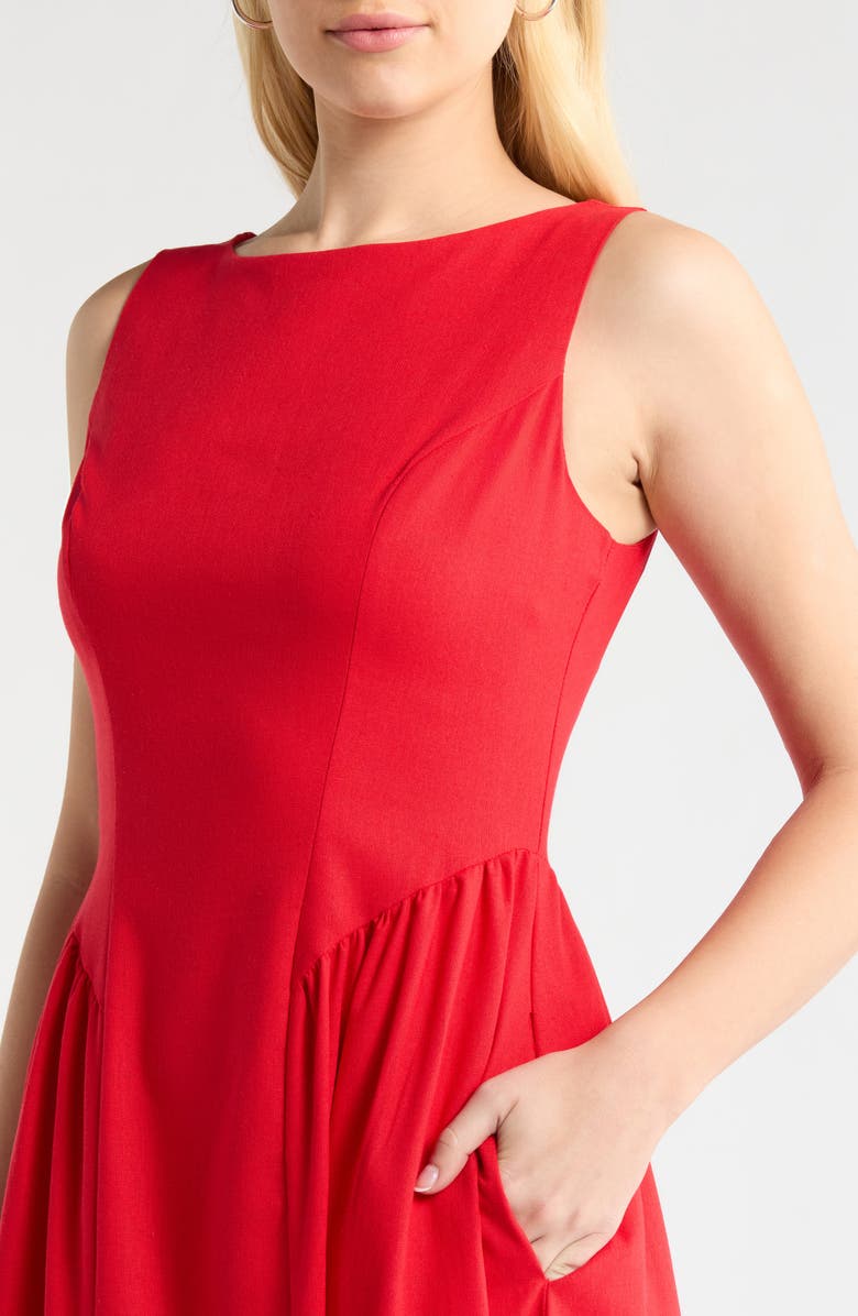 All in Favor Fit & Flare Midi Dress, Alternate, color, Red