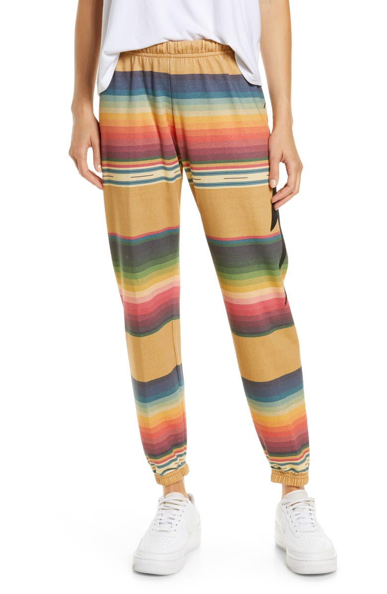 Aviator Nation Women's Serape Bolt Stitch Joggers, Main, color, 