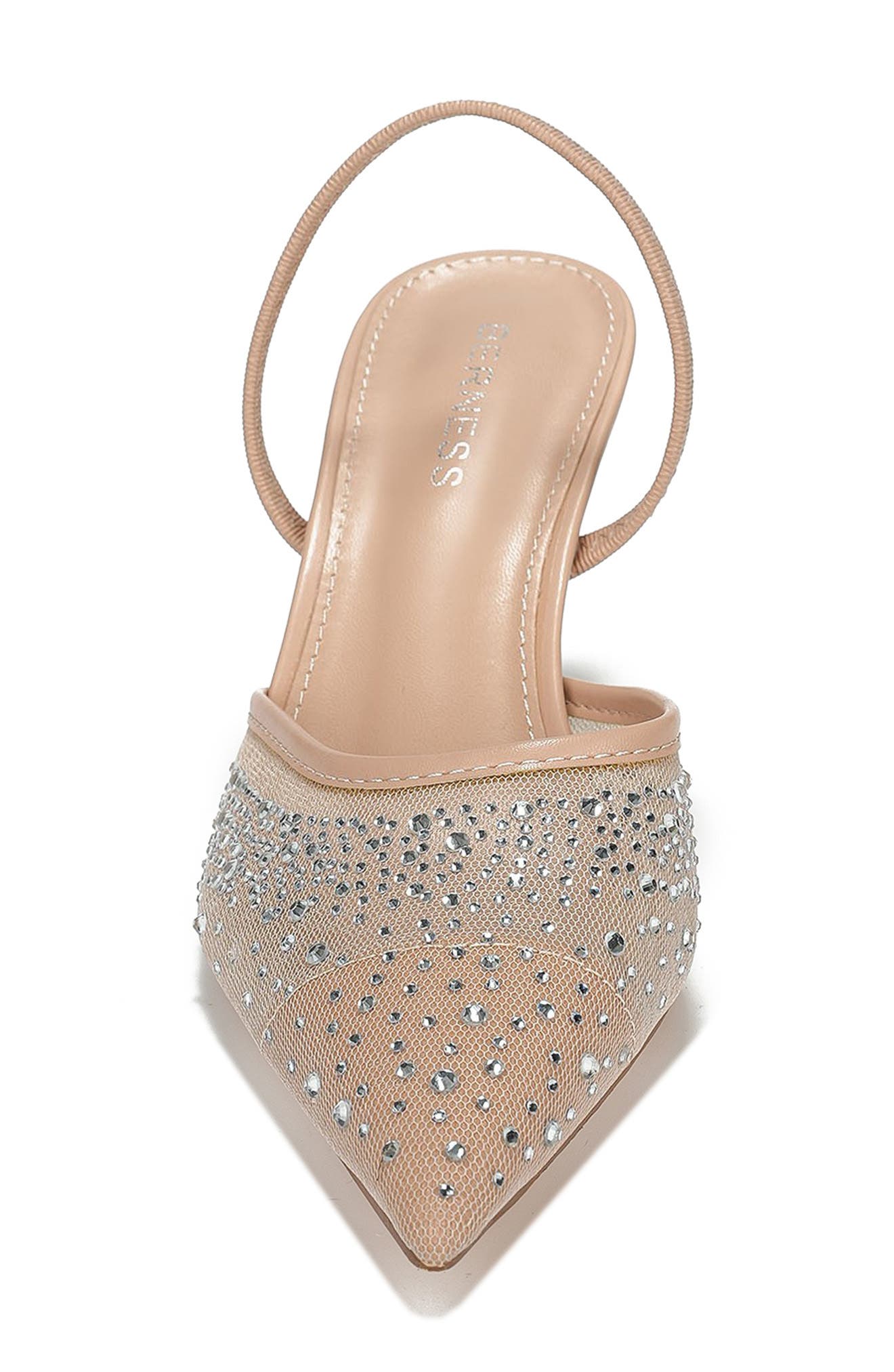 Cara Rhinestone Mesh Pump, Alternate, color, BEIGE