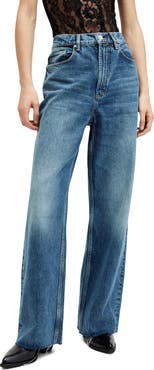 AllSaints Blake Raw Hem Wide Leg Jeans