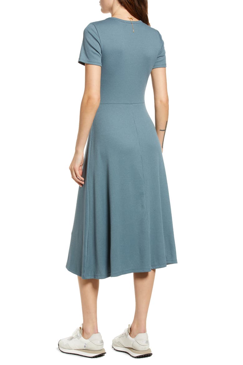 Ribbed Midi Dress, Alternate, color, BLUE WEATHER