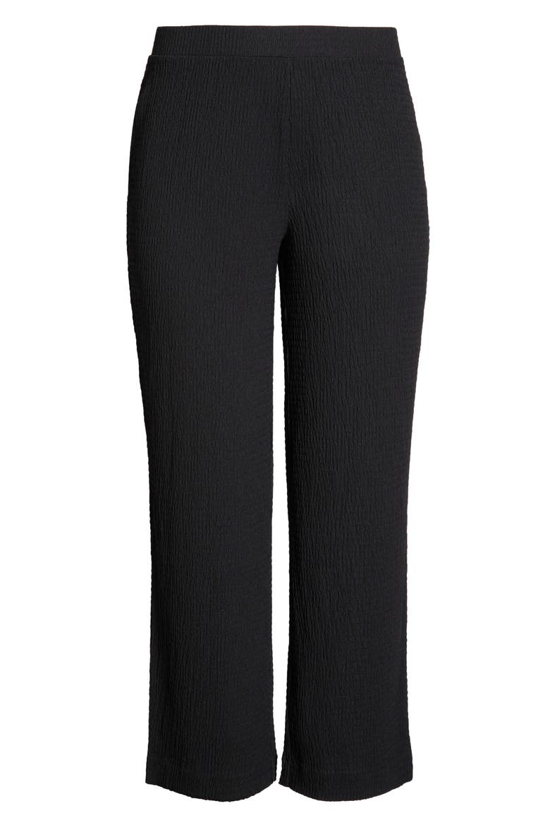 Ridge Knit Pull-On Wide Leg Pants, Alternate, color, ANNE BLACK