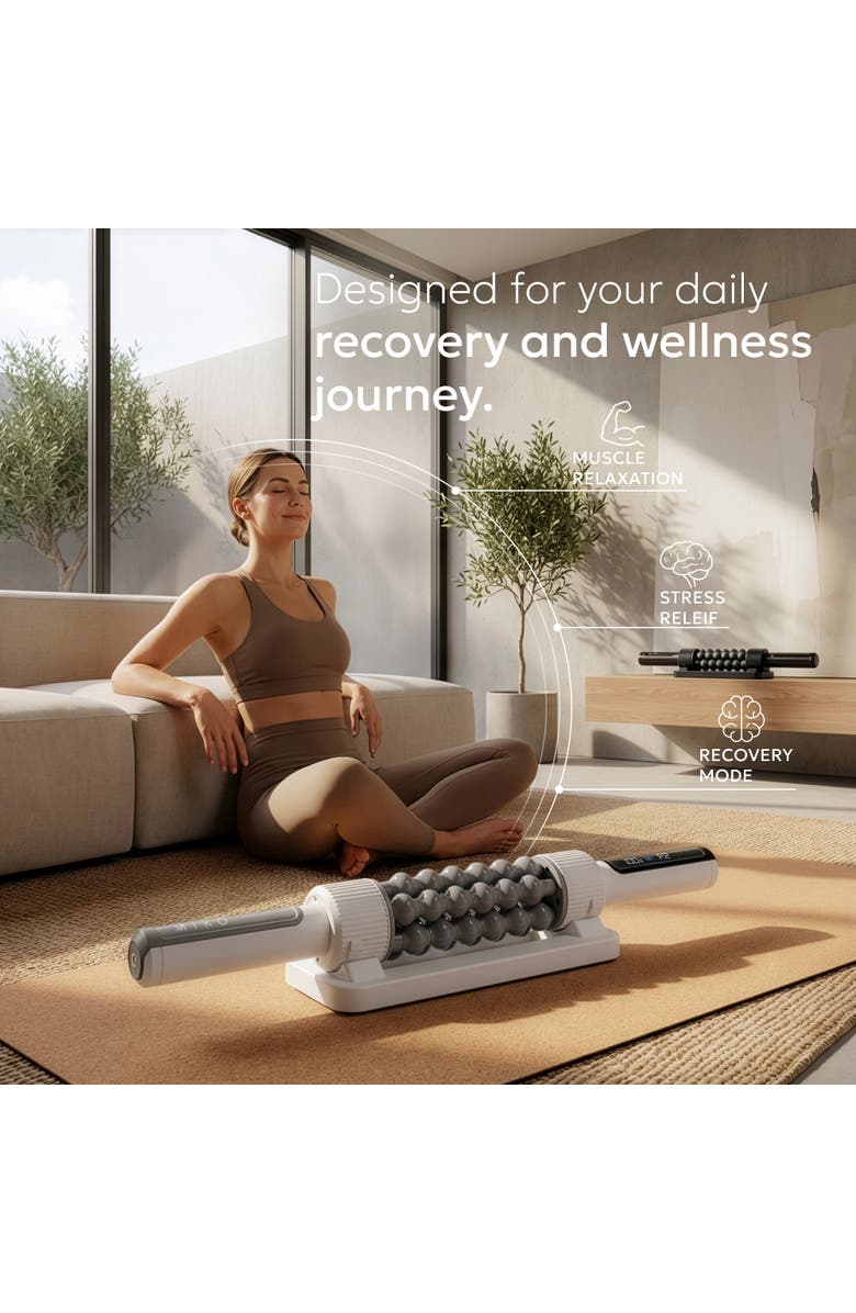 MIKO Swift Rolling Percussive Massager with 5 Speeds, Alternate, color, White