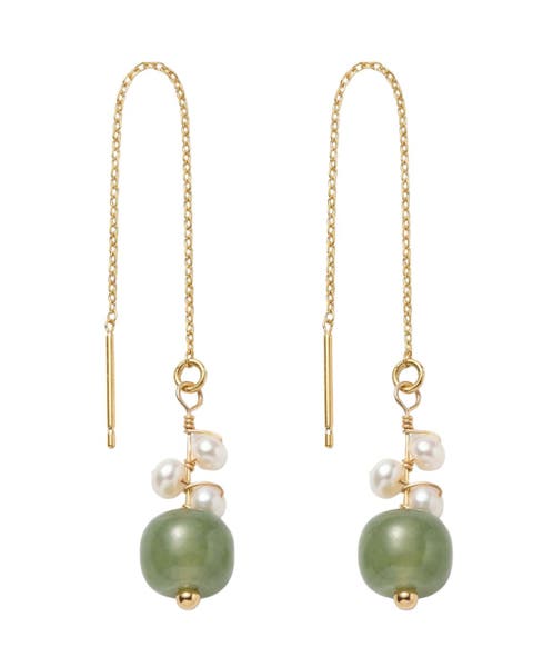 Madeleine Jade and freshwater pearl drop earrings