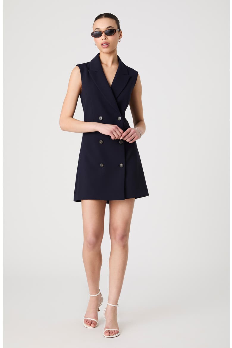 Whisper Sleeveless Blazer Dress, Alternate, color, NAVY
