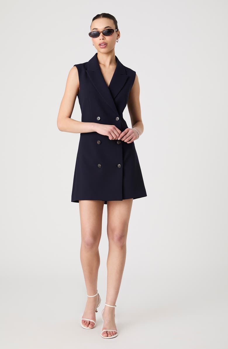 French Connection Whisper Sleeveless Blazer Dress, Alternate, color, Navy