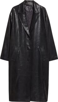 Stand Studio Oceana Reptile Embossed Faux Leather Coat
