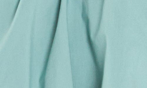English Factory Rosette Puff Sleeve Cotton Poplin Top In Sage
