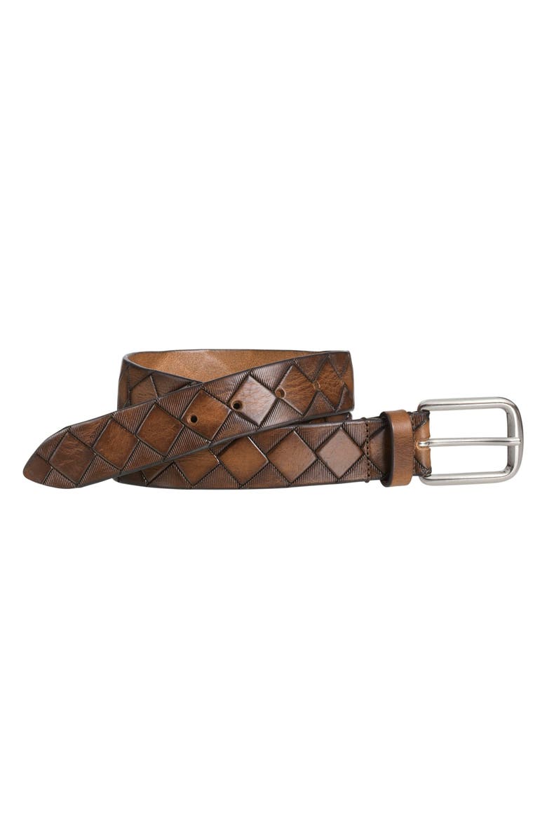 Johnston & Murphy Basket Weave Belt, Main, color, Tan