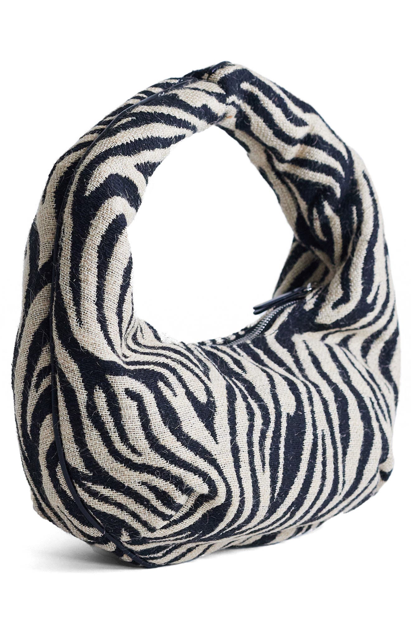 Topshop Giane Zebra Print Canvas Bag, Alternate, color, 