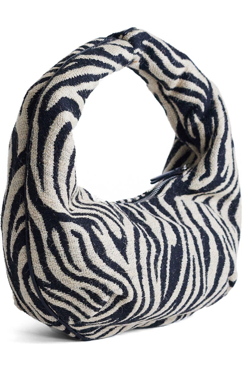 Topshop Giane Zebra Print Canvas Bag, Alternate, color,
