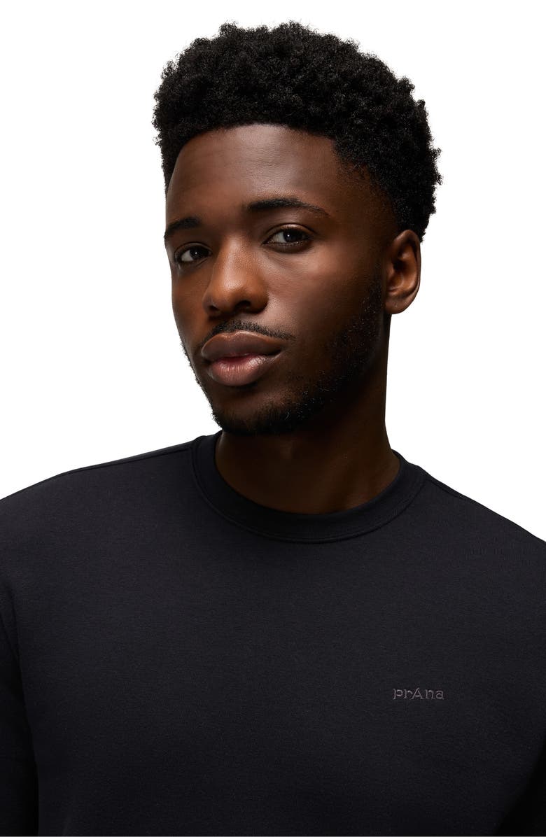 prAna Fleece Crewneck Sweatshirt, Alternate, color, Black