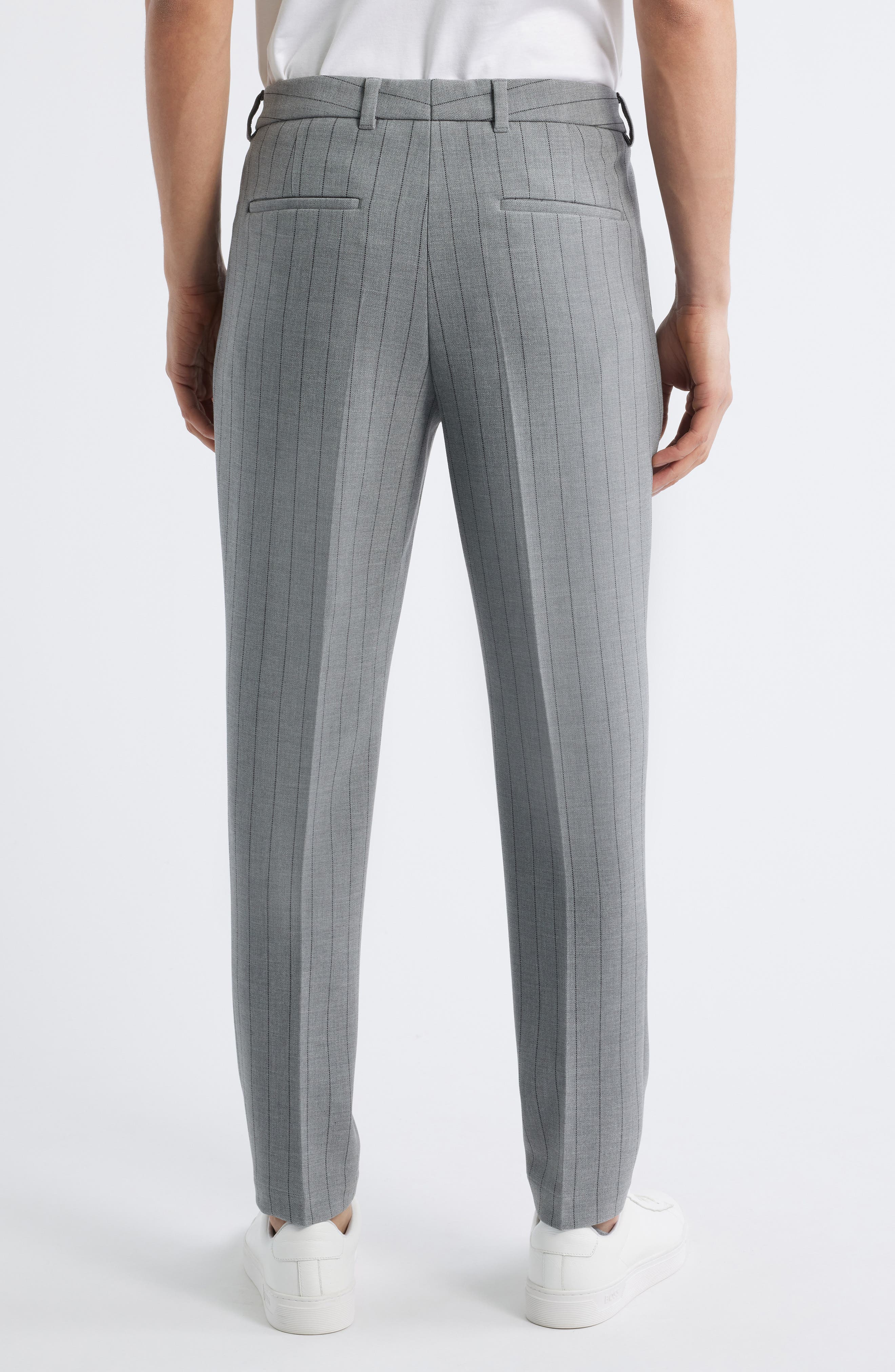 Perin Stripe Flat Front Stretch Dress Pants - image 2