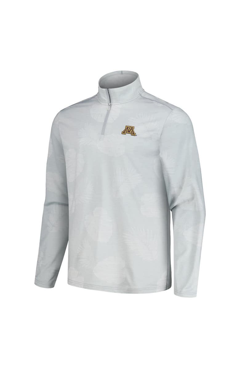 Tommy Bahama Men's Tommy Bahama Gray Minnesota Golden Gophers Delray Frond IslandZone Half-Zip Jacket, Alternate, color, Gray