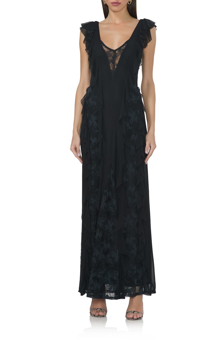 AFRM Trista Lace Inset Maxi Dress, Main, color, 