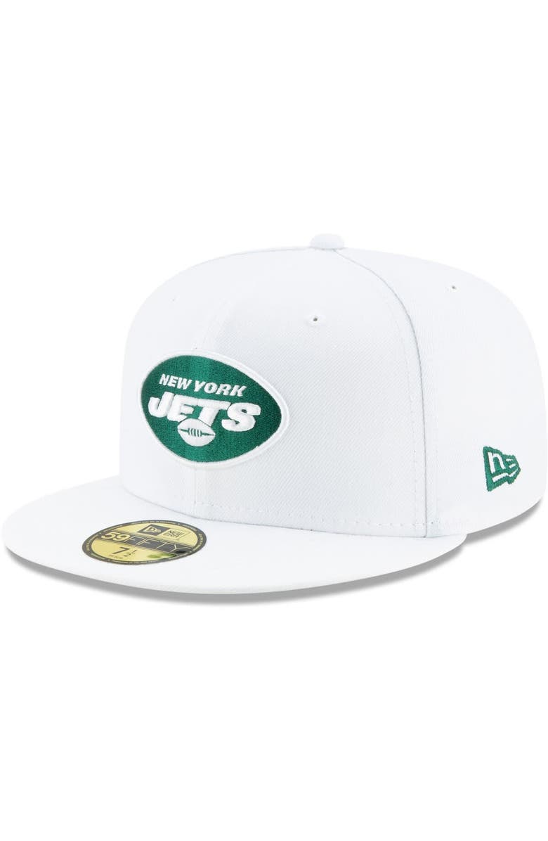 New Era Men's New Era White New York Jets Omaha 59FIFTY Fitted Hat, Main, color, White