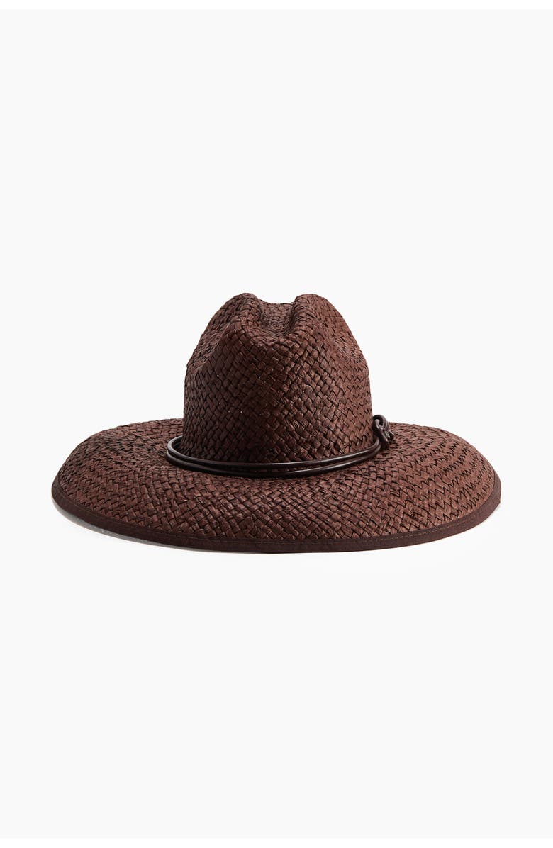 H&M Handmade Straw Hat, Alternate, color, Dark Brown