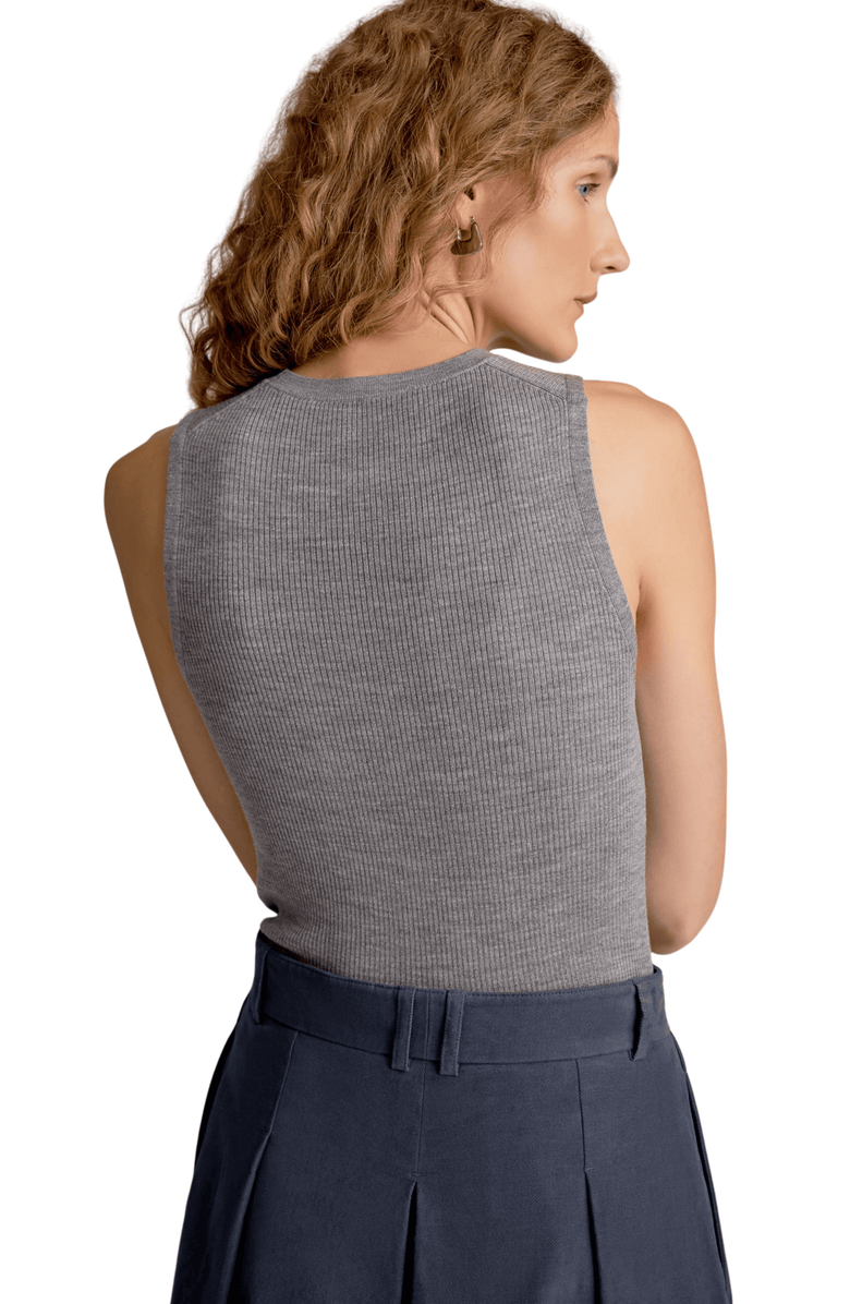 M.M.LaFleur Trina Top - Ribbed Merino, Alternate, color, Gray Melange