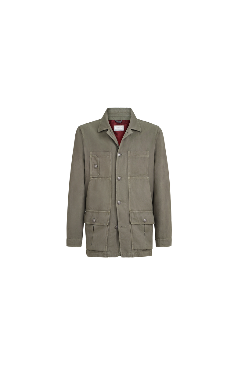 Brunello Cucinelli Cotton and linen outerwear jacket, Alternate, color, Military