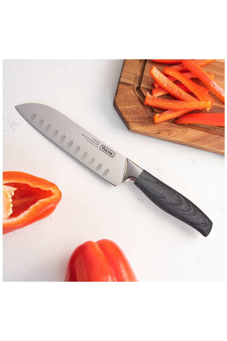 German Steel 6-Piece Knife Set, Alternate, color, STAINLESS STEEL/ ASH WOOD