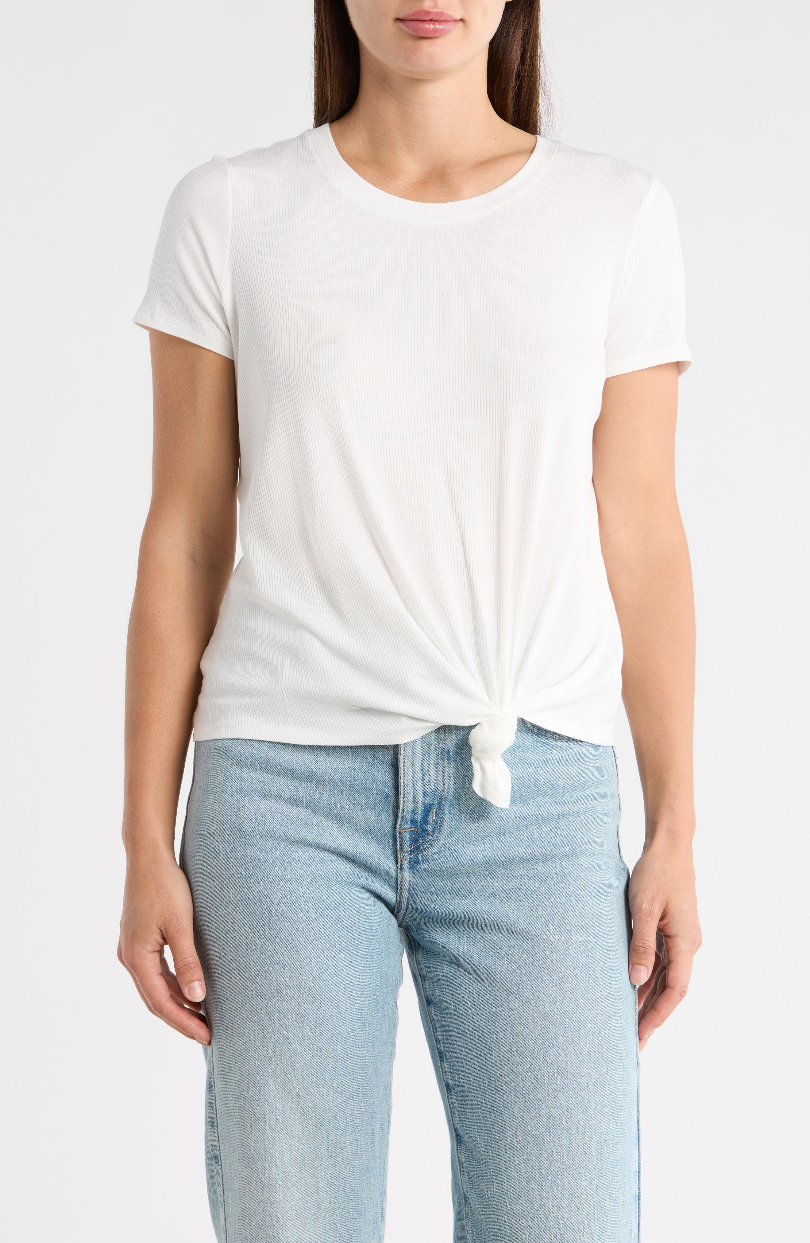 1.STATE Rib Tie Hem T-Shirt