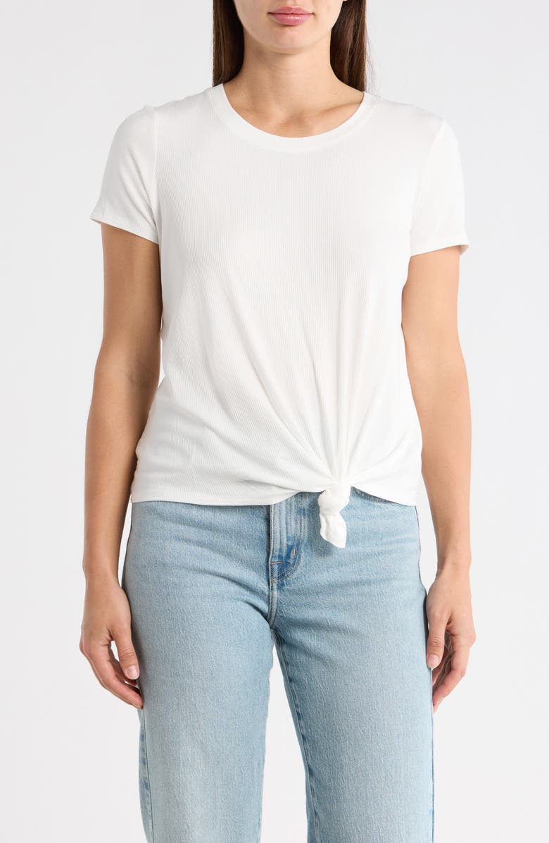 1.STATE Rib Tie Hem T-Shirt, Main, color, New Ivory