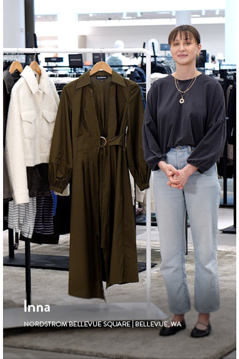 Berenger Long Sleeve Wrap Cotton Shirtdress video