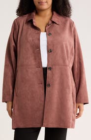 T Tahari Faux Suede Coat