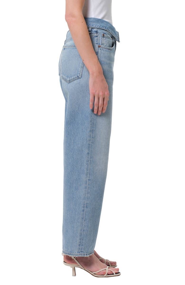 AGOLDE Echo Foldover Waist Tapered Straight Leg Jeans, Alternate, color, Syllable