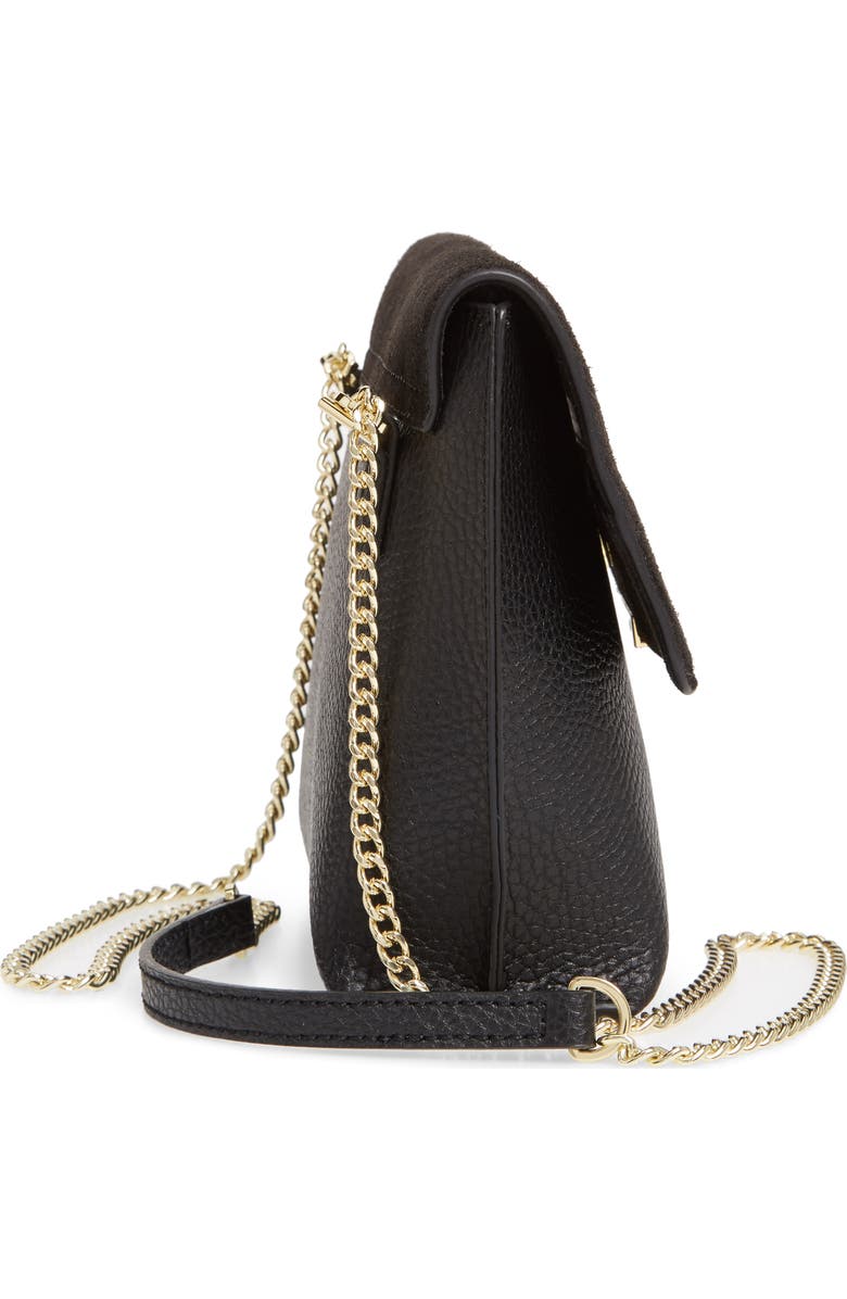 Ted Baker London Lisa Bar Detail Suede & Leather Crossbody Bag, Alternate, color,