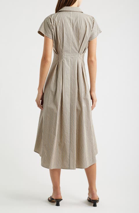 Stripe Belted Shirtdress